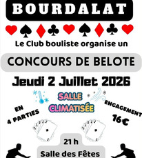 Bourdalat - Concours de belote - 2 Juillet