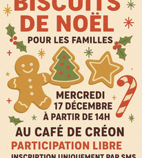 Créon d'Armagnac - Atelier pâtisserie biscuits de Noël - 17 Décembre