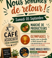 Créon d'Armagnac - Réouverture du café associatif - 5 Septembre