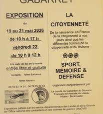 Gabarret - Expositions La Citoyenneté & Sport, Mémoire et Défense - 19 au 21 Mai
