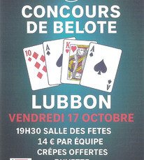 Lubbon - Concours de belote - 17 Octobre