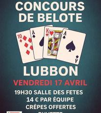 Lubbon - Concours de belote - 17 Avril