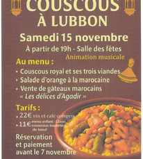 Lubbon - Soirée couscous - 15 Novembre