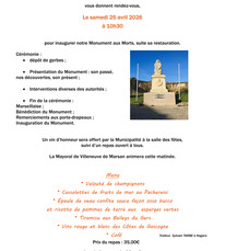 Labastide d'Armagnac - Inauguration Monument aux morts - 25 Avril