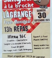 Lagrange - Sanglier à la broche - 30 Septembre