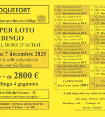 Roquefort - Super Loto Bingo - 7 Décembre