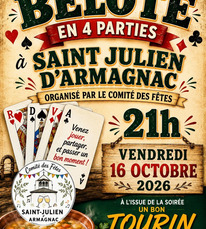 St Julien d'Armagnac - Concours de belote - 16 Octobre