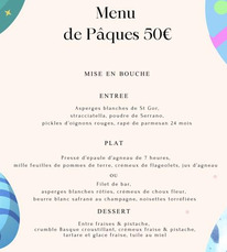 St Justin - Menu Pâques Cadet de Gascogne - 5 Avril
