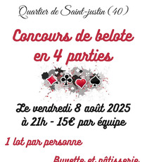 St Justin - Concours de belote - 8 Août