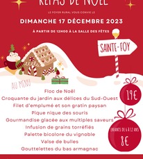 Affiche soirée de Noël rouge et blanc - 1