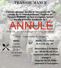 Vielle Soubiran - La Route de la Transhumance (Annulé) - 23 Septembre