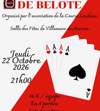 Villeneuve de Marsan - Concours de belote - 22 Octobre