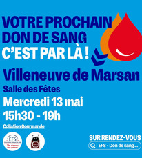 Villeneuve de Marsan - Don de sang - 13 Mai
